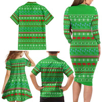 Djibouti Christmas Family Matching Long Sleeve Bodycon Dress and Hawaiian Shirt with Santa Riding Camel Palm Trees Red Camel - Wonder Print Shop