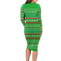 Djibouti Christmas Family Matching Long Sleeve Bodycon Dress and Hawaiian Shirt with Santa Riding Camel Palm Trees Red Camel - Wonder Print Shop