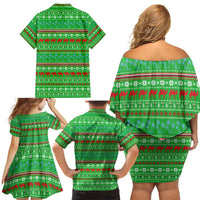 Djibouti Christmas Family Matching Off Shoulder Short Dress and Hawaiian Shirt with Santa Riding Camel Palm Trees Red Camel - Wonder Print Shop
