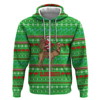 Djibouti Christmas Hoodie with Santa Riding Camel Palm Trees Red Camel - Wonder Print Shop