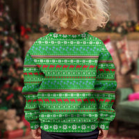 Djibouti Christmas Kid Ugly Christmas Sweater with Santa Riding Camel Palm Trees Red Camel - Wonder Print Shop