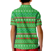Djibouti Christmas Kid Polo Shirt with Santa Riding Camel Palm Trees Red Camel - Wonder Print Shop