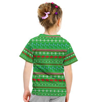 Djibouti Christmas Kid T Shirt with Santa Riding Camel Palm Trees Red Camel - Wonder Print Shop