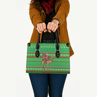 Djibouti Christmas Leather Bag with Santa Riding Camel Palm Trees Red Camel - Wonder Print Shop