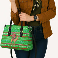 Djibouti Christmas Leather Bag with Santa Riding Camel Palm Trees Red Camel - Wonder Print Shop