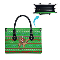 Djibouti Christmas Leather Bag with Santa Riding Camel Palm Trees Red Camel - Wonder Print Shop