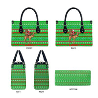 Djibouti Christmas Leather Bag with Santa Riding Camel Palm Trees Red Camel - Wonder Print Shop