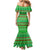 Djibouti Christmas Mermaid Dress with Santa Riding Camel Palm Trees Red Camel - Wonder Print Shop