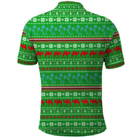 Djibouti Christmas Polo Shirt with Santa Riding Camel Palm Trees Red Camel - Wonder Print Shop