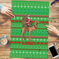 Djibouti Christmas Puzzle with Santa Riding Camel Palm Trees Red Camel - Wonder Print Shop