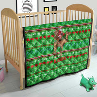 Djibouti Christmas Quilt with Santa Riding Camel Palm Trees Red Camel - Wonder Print Shop