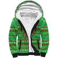 Djibouti Christmas Sherpa Hoodie with Santa Riding Camel Palm Trees Red Camel - Wonder Print Shop