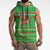 Djibouti Christmas Sleeveless Zip Hoodie with Santa Riding Camel Palm Trees Red Camel - Wonder Print Shop