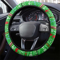 Djibouti Christmas Steering Wheel Cover with Santa Riding Camel Palm Trees Red Camel - Wonder Print Shop