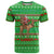 Djibouti Christmas T Shirt with Santa Riding Camel Palm Trees Red Camel - Wonder Print Shop
