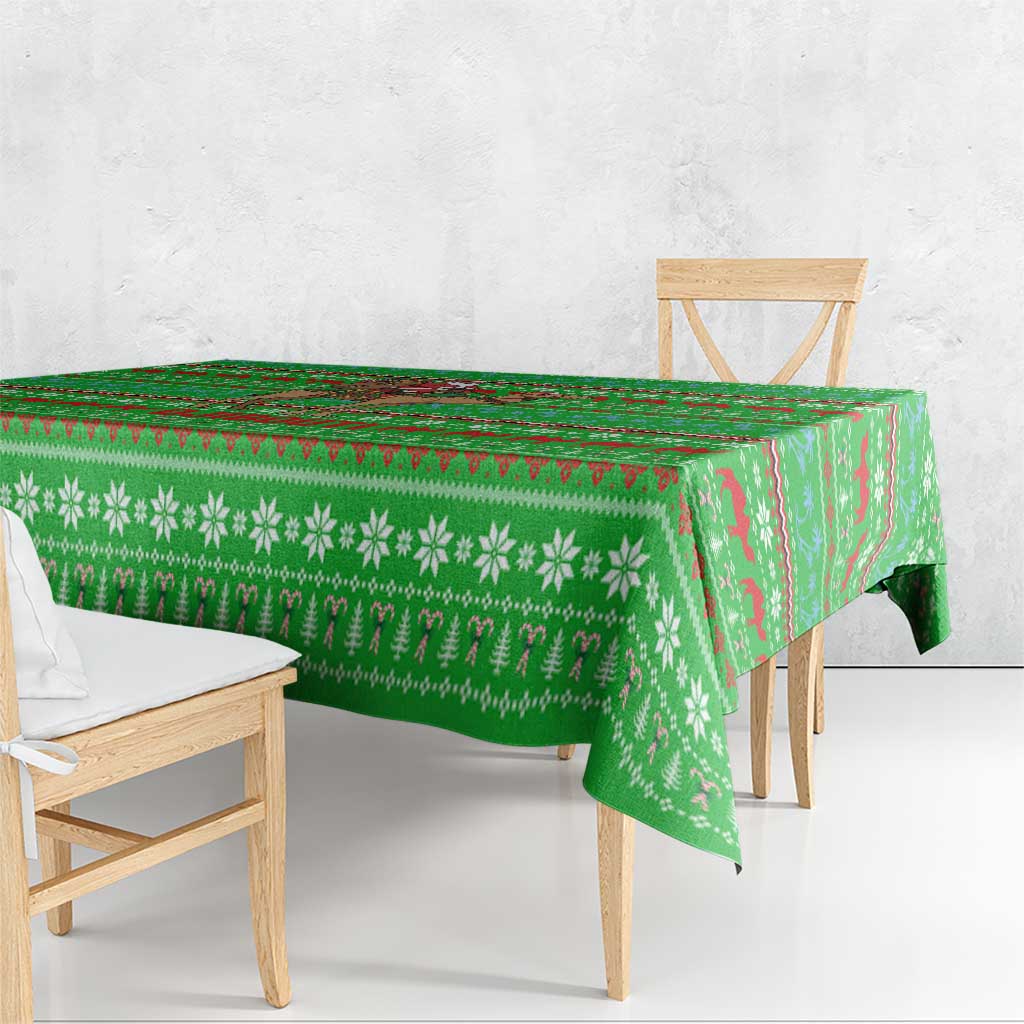 Djibouti Christmas Tablecloth with Santa Riding Camel Palm Trees Red Camel - Wonder Print Shop