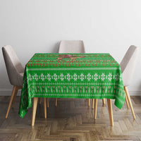 Djibouti Christmas Tablecloth with Santa Riding Camel Palm Trees Red Camel - Wonder Print Shop