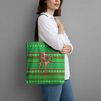 Djibouti Christmas Tote Bag with Santa Riding Camel Palm Trees Red Camel - Wonder Print Shop