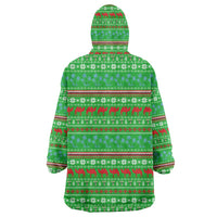 Djibouti Christmas Wearable Blanket Hoodie with Santa Riding Camel Palm Trees Red Camel - Wonder Print Shop