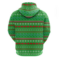 Djibouti Christmas Zip Hoodie with Santa Riding Camel Palm Trees Red Camel - Wonder Print Shop