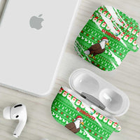 Djibouti Christmas AirPods Case with Santa Eagle Doves Trees and Green Snowflake Holiday - Wonder Print Shop