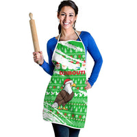 Djibouti Christmas Apron with Santa Eagle Doves Trees and Green Snowflake Holiday - Wonder Print Shop