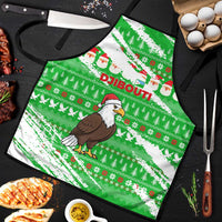 Djibouti Christmas Apron with Santa Eagle Doves Trees and Green Snowflake Holiday - Wonder Print Shop