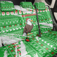 Djibouti Christmas Back Car Seat Cover with Santa Eagle Doves Trees and Green Snowflake Holiday - Wonder Print Shop