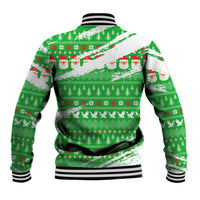 Djibouti Christmas Baseball Jacket with Santa Eagle Doves Trees and Green Snowflake Holiday - Wonder Print Shop