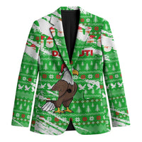 Djibouti Christmas Blazer with Santa Eagle Doves Trees and Green Snowflake Holiday - Wonder Print Shop