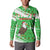 Djibouti Christmas Button Sweatshirt with Santa Eagle Doves Trees and Green Snowflake Holiday - Wonder Print Shop