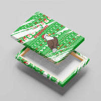 Djibouti Christmas Canvas Wall Art with Santa Eagle Doves Trees and Green Snowflake Holiday - Wonder Print Shop