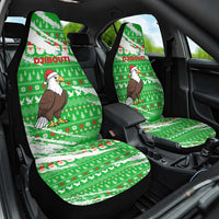 Djibouti Christmas Car Seat Cover with Santa Eagle Doves Trees and Green Snowflake Holiday - Wonder Print Shop