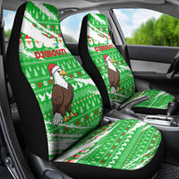 Djibouti Christmas Car Seat Cover with Santa Eagle Doves Trees and Green Snowflake Holiday - Wonder Print Shop