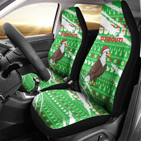 Djibouti Christmas Car Seat Cover with Santa Eagle Doves Trees and Green Snowflake Holiday - Wonder Print Shop