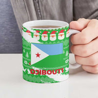 Djibouti Christmas Ceramic Mug with Santa Eagle Doves Trees and Green Snowflake Holiday - Wonder Print Shop