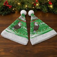 Djibouti Christmas Santa Hat with Santa Eagle Doves Trees and Green Snowflake Holiday - Wonder Print Shop