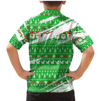 Djibouti Christmas Family Matching Mermaid Dress and Hawaiian Shirt with Santa Eagle Doves Trees and Green Snowflake Holiday - Wonder Print Shop