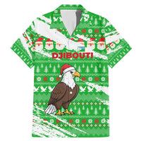 Djibouti Christmas Family Matching Mermaid Dress and Hawaiian Shirt with Santa Eagle Doves Trees and Green Snowflake Holiday - Wonder Print Shop