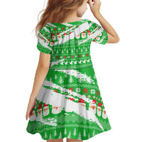 Djibouti Christmas Family Matching Off Shoulder Maxi Dress and Hawaiian Shirt with Santa Eagle Doves Trees and Green Snowflake Holiday - Wonder Print Shop
