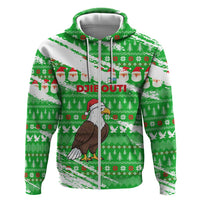 Djibouti Christmas Hoodie with Santa Eagle Doves Trees and Green Snowflake Holiday - Wonder Print Shop