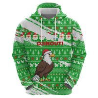 Djibouti Christmas Hoodie with Santa Eagle Doves Trees and Green Snowflake Holiday - Wonder Print Shop