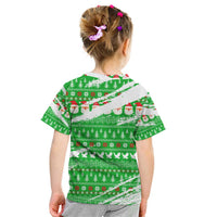 Djibouti Christmas Kid T Shirt with Santa Eagle Doves Trees and Green Snowflake Holiday - Wonder Print Shop