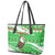 Djibouti Christmas Leather Tote Bag with Santa Eagle Doves Trees and Green Snowflake Holiday - Wonder Print Shop