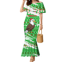 Djibouti Christmas Mermaid Dress with Santa Eagle Doves Trees and Green Snowflake Holiday - Wonder Print Shop