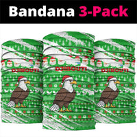 Djibouti Christmas Neck Gaiter with Santa Eagle Doves Trees and Green Snowflake Holiday - Wonder Print Shop