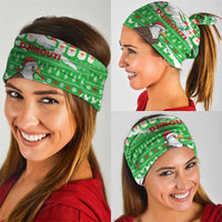 Djibouti Christmas Neck Gaiter with Santa Eagle Doves Trees and Green Snowflake Holiday - Wonder Print Shop