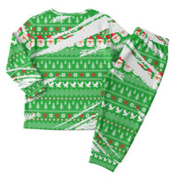 Djibouti Christmas Pajama Set with Santa Eagle Doves Trees and Green Snowflake Holiday - Wonder Print Shop