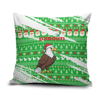 Djibouti Christmas Pillow Cover with Santa Eagle Doves Trees and Green Snowflake Holiday - Wonder Print Shop