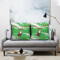 Djibouti Christmas Pillow Cover with Santa Eagle Doves Trees and Green Snowflake Holiday - Wonder Print Shop